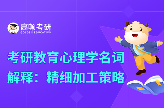 333教育綜合必背名詞解釋:精細(xì)加工策略
